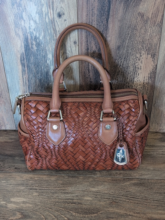 Cole Haan Handbags - Cole Haan Woven Leather Satchel Boston Handbag M354